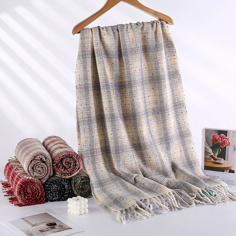 Striped Yarn-dye Oblong Scarf factory